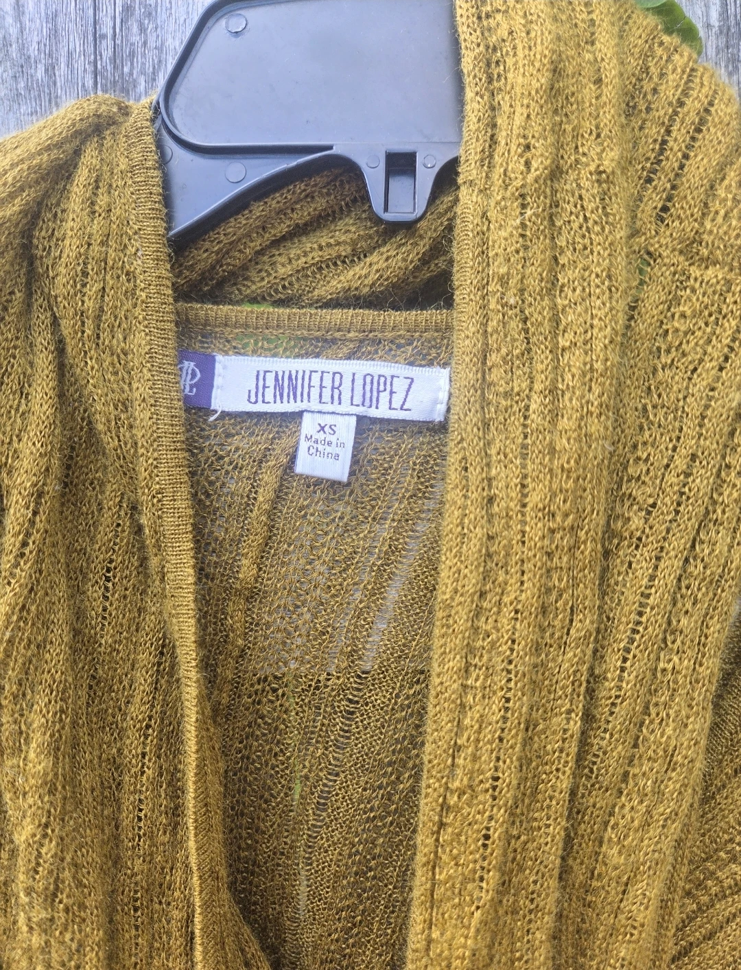 Jennifer Lopez Women's Draped Cardigan Sweater XS Mustard Yellow - photo 2