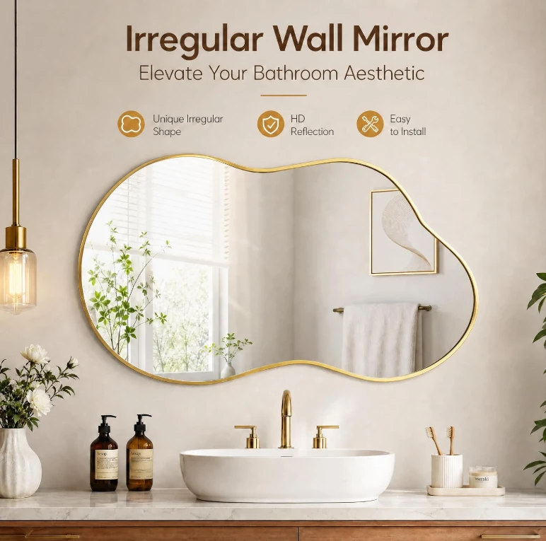 Cloud Bathroom Mirror - Gold - photo 4