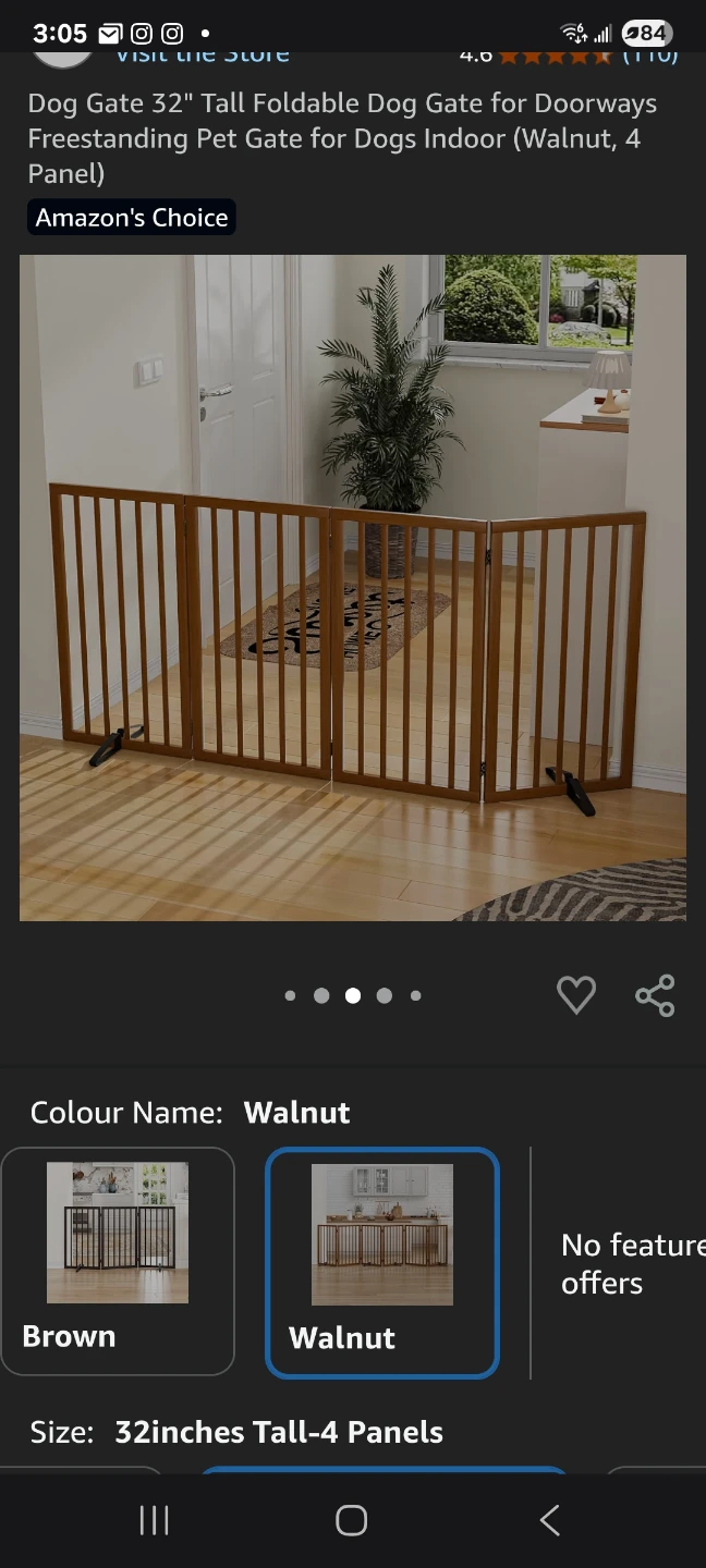 Free Standing Wooden Dog Gate 32" high - photo 3