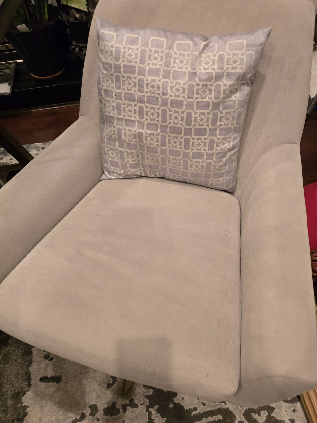 Cream Accent Chair with Gold Base