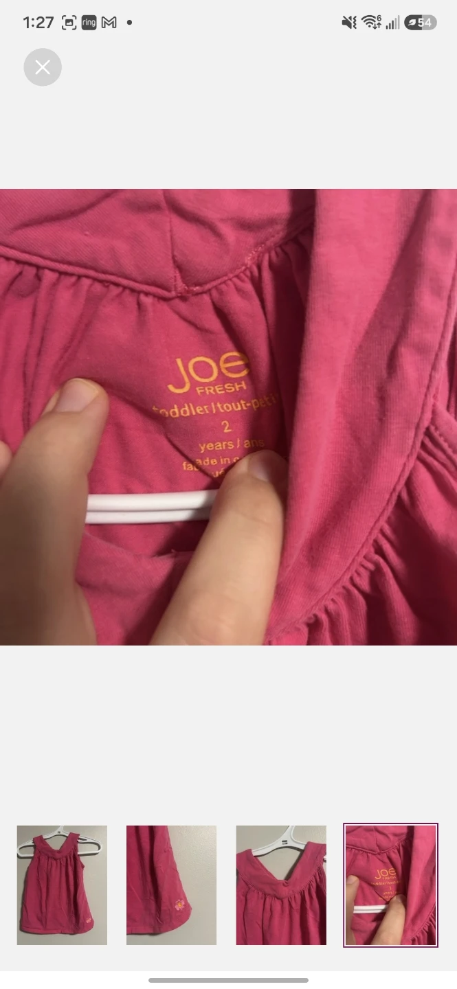Joe Fresh Pink Toddler tank top - Size 2 - photo 4
