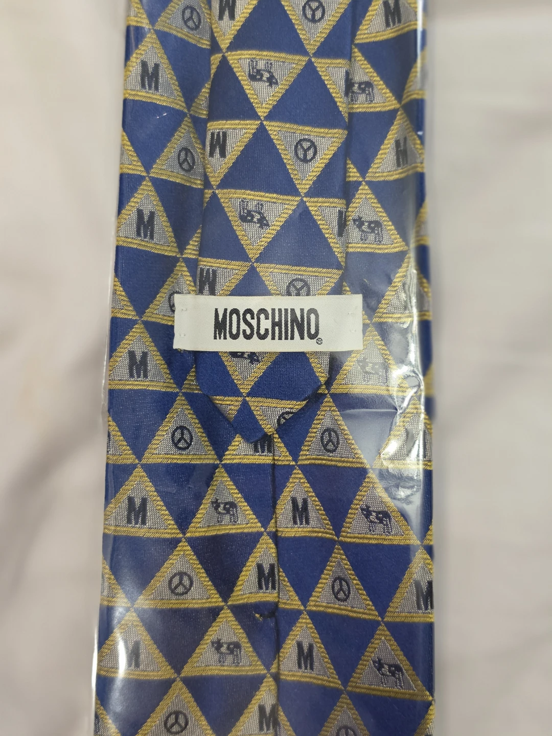 Moschino Tie Blue Gold Pattern - photo 2