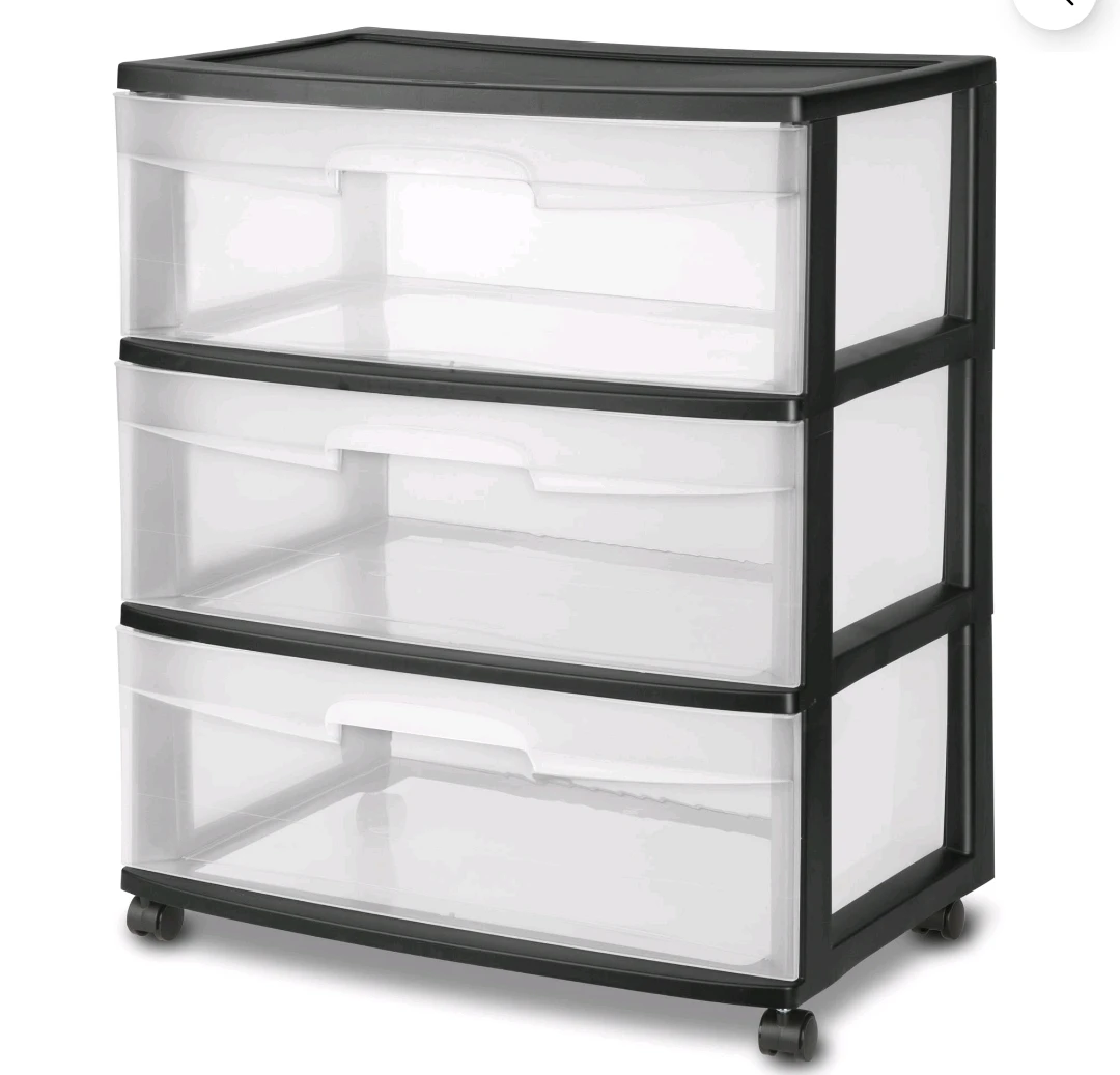 I have 2 Wide And 1 Regular Drawer Plastic Storage Cart