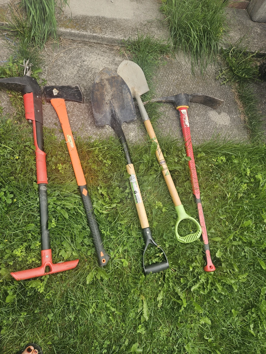 Assorted Garden Tools - Shovels & Pickaxes
