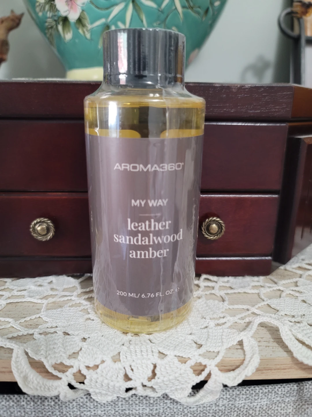 Aroma360 My Way Leather Sandalwood Amber Diffuser Oil 200ml
