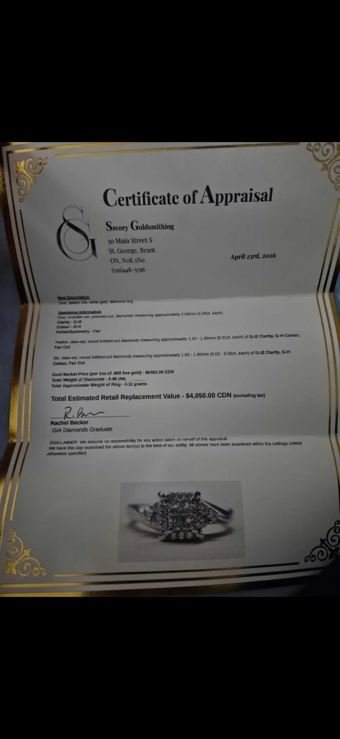14kt White Gold Diamond Ring