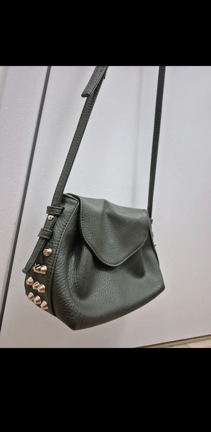 Olive Green Crossbody Bag with Gold Studs - photo 3