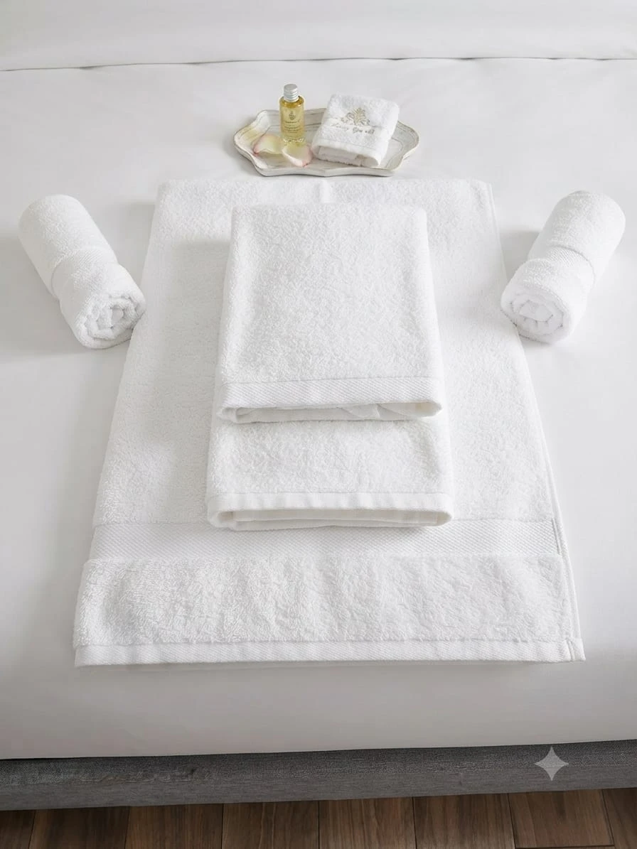 White Bath Towel Set - 5 Piece - photo 2
