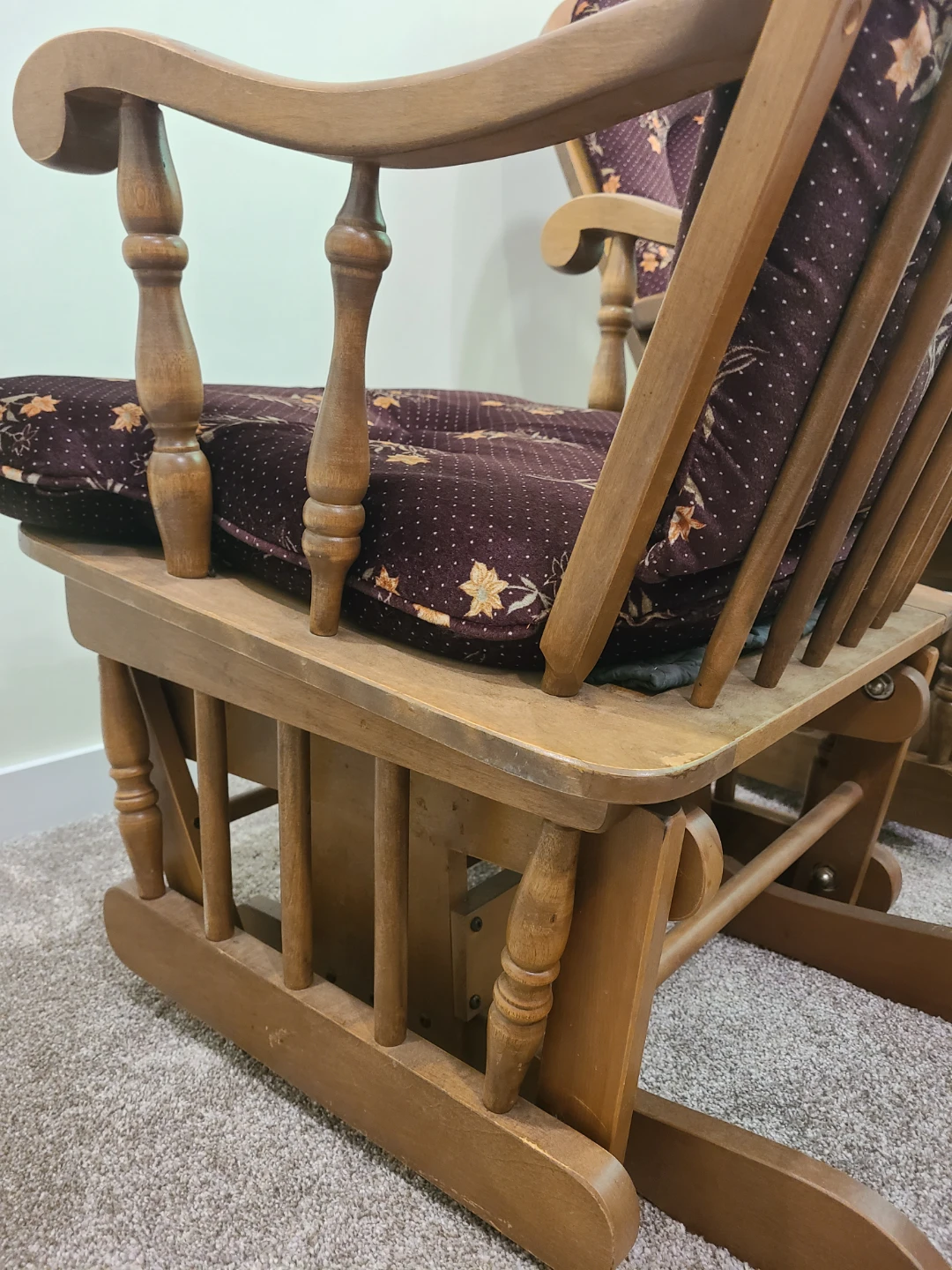 Wooden Rocking Chairs and Ottoman - photo 4