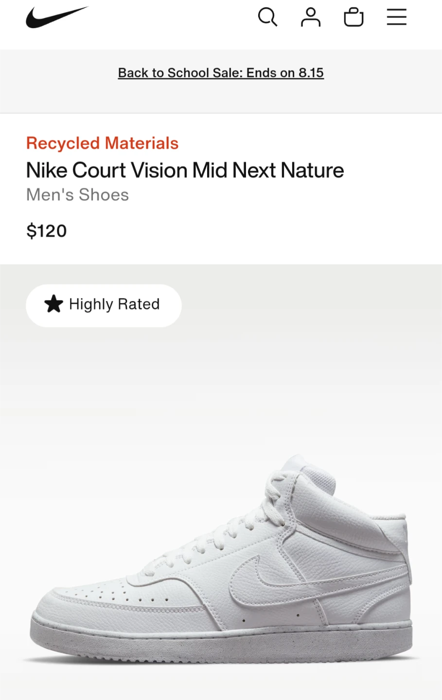 Nike Court Next Vision Mid - MENS SIZE 10 - photo 2