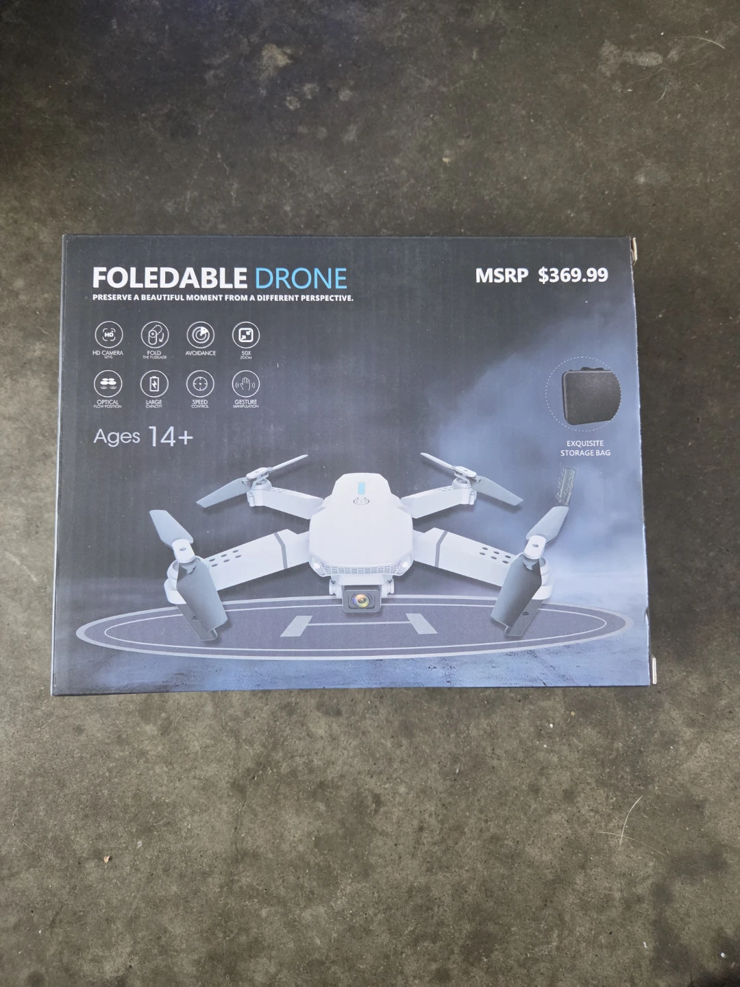 Foldable Drone with Remote Control and Storage Bag