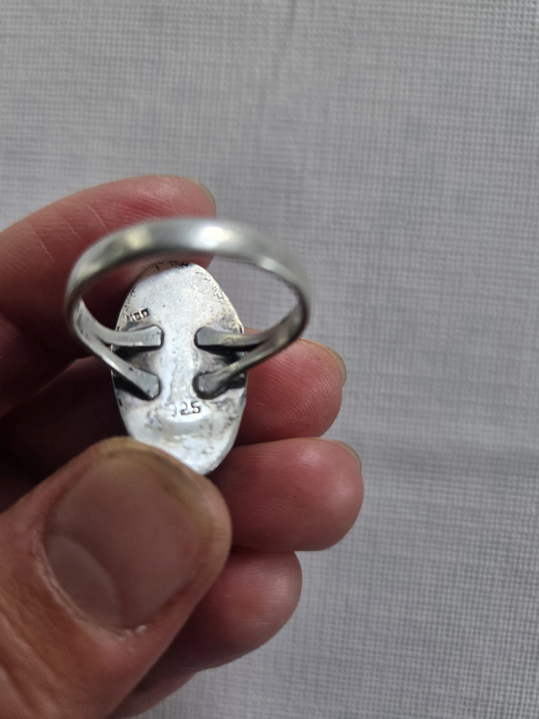 Vintage Sterling Ring with Dichroic Glass Inlay - photo 3