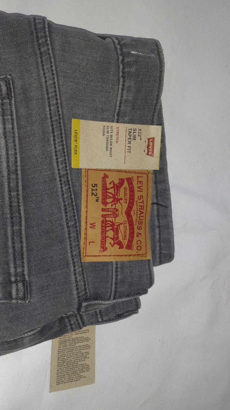 Levi's 512 Slim Taper Fit Jeans - Grey - Size W34 L34