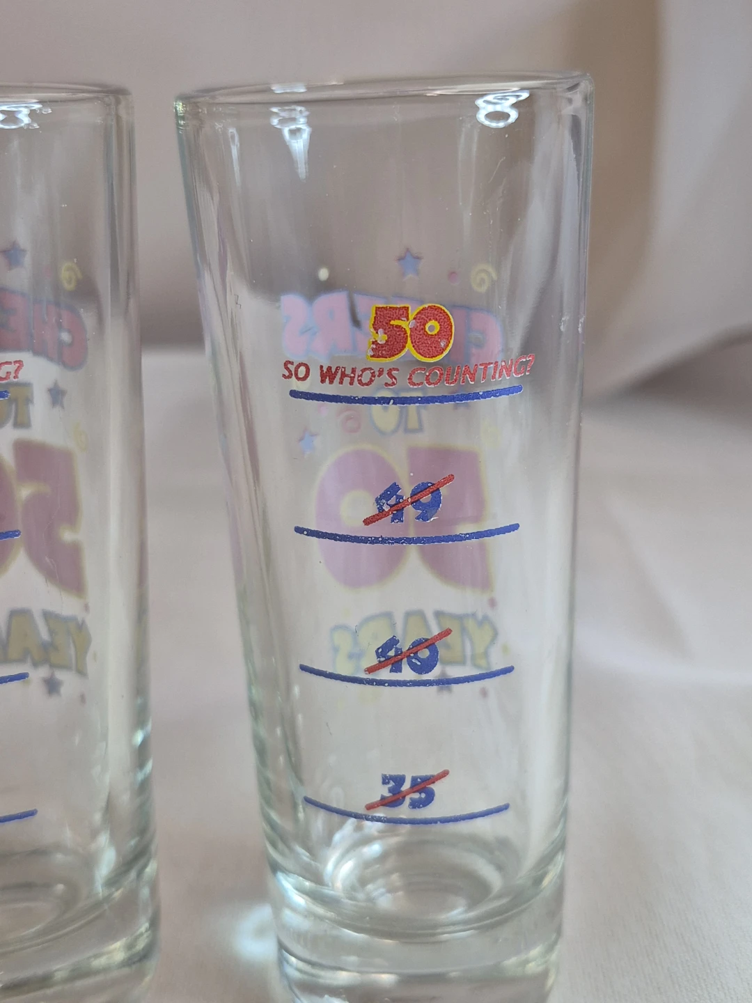 Pair of Cheers to 50 Years Shot Glasses - photo 4