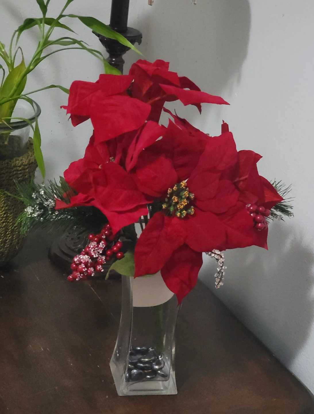 Home Interiors Artificial Poinsettia Flower Arrangement - photo 3