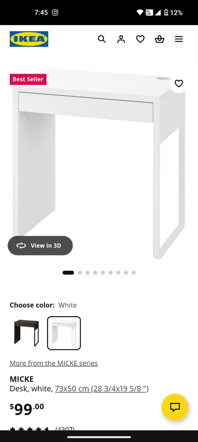 IKEA MICKE Desk - White