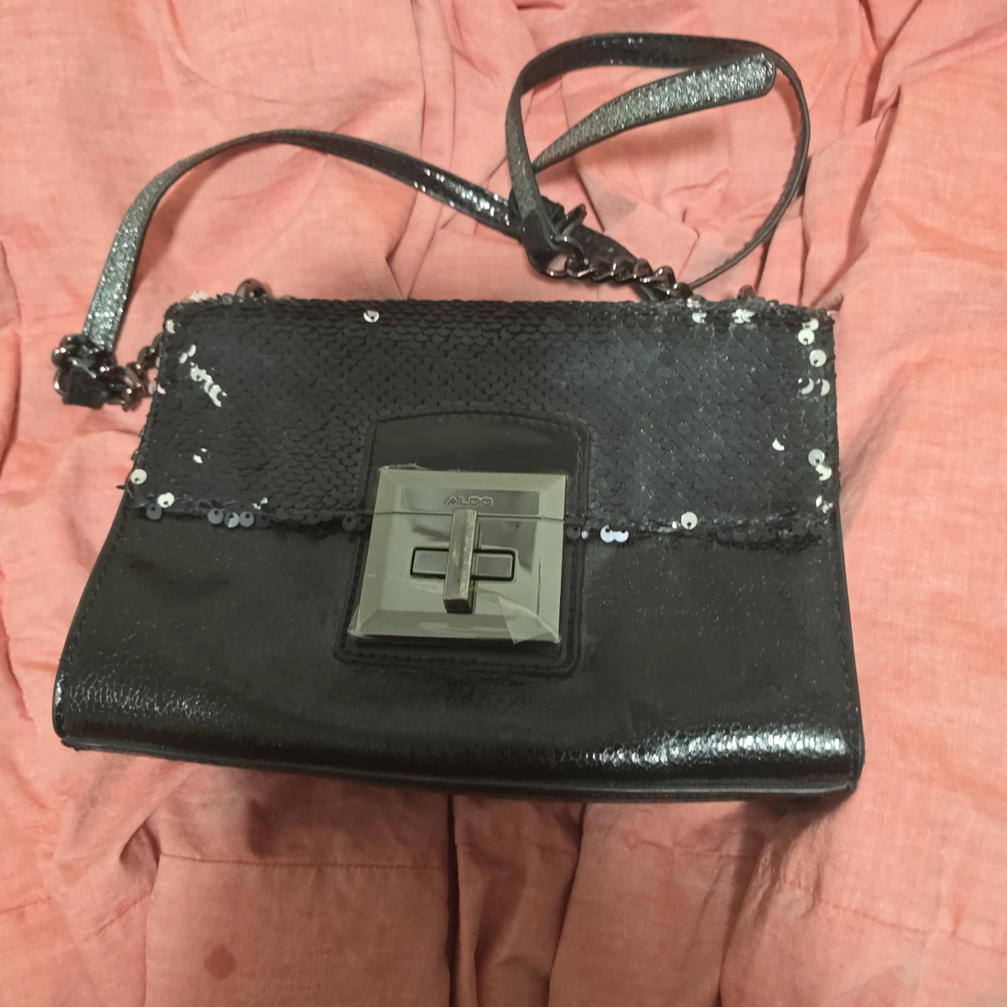 ALDO Black Sequin Clutch Purse