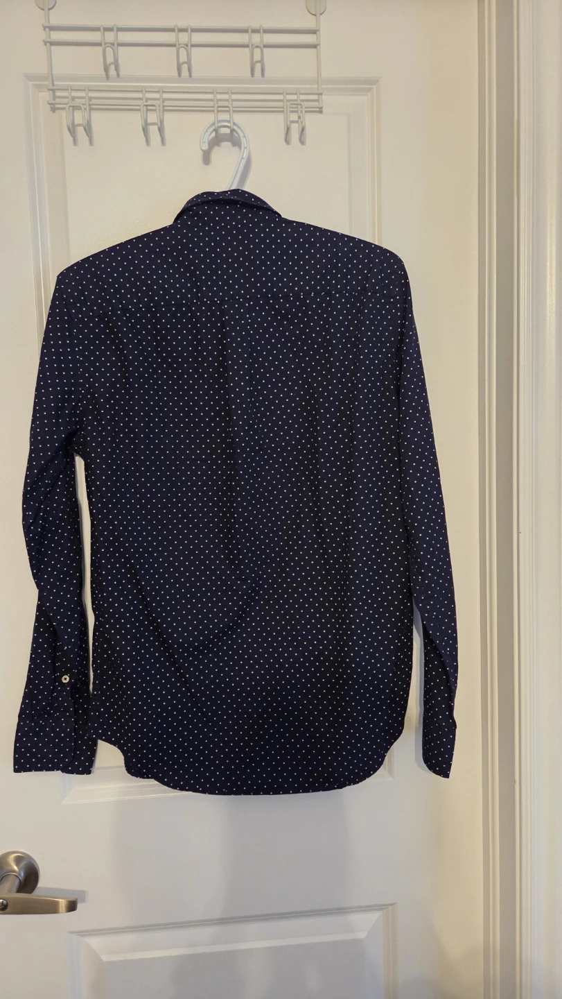 American Eagle Outfitters Navy Polka Dot Button-Up Shirt - photo 3