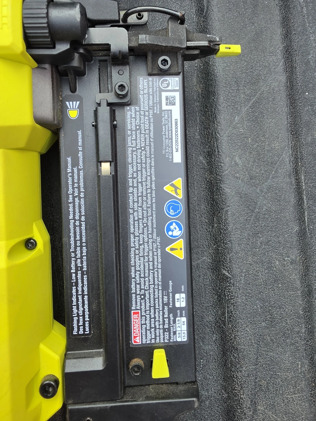 Ryobi ONE+ HP 18V Cordless Brushless 18 Gauge Brad Nailer - photo 4