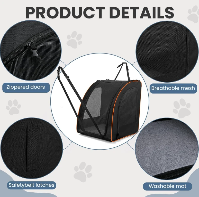 Dog Car Seat Carrier Enclosed Pet Travel Bag - photo 4