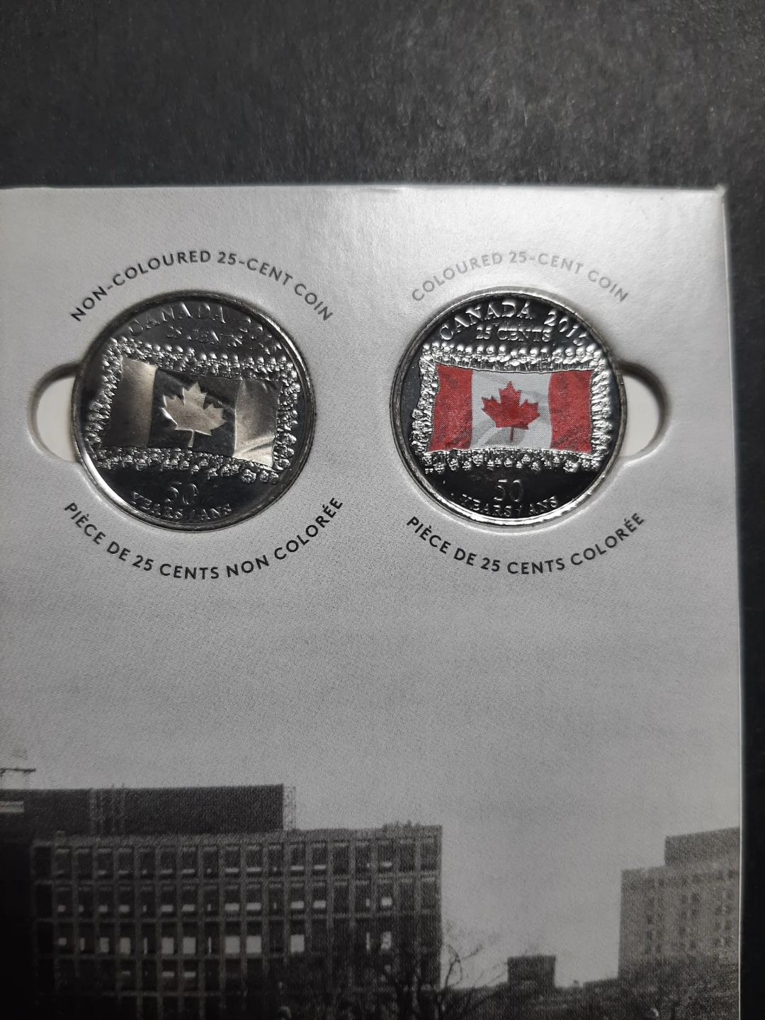 Royal Canadian Mint 50th Anniversary Canadian Flag 25-Cent Coins
