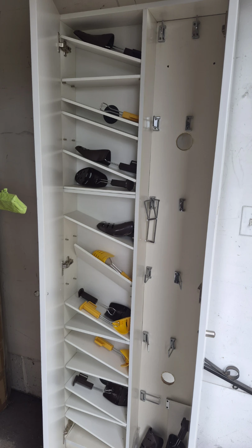 White Tall Storage Cabinet with Shelves - photo 3
