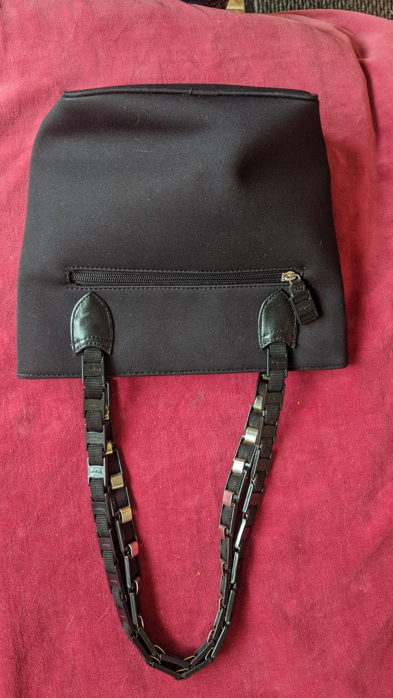 Salvatore Ferragamo Black Handbag with Chain Straps