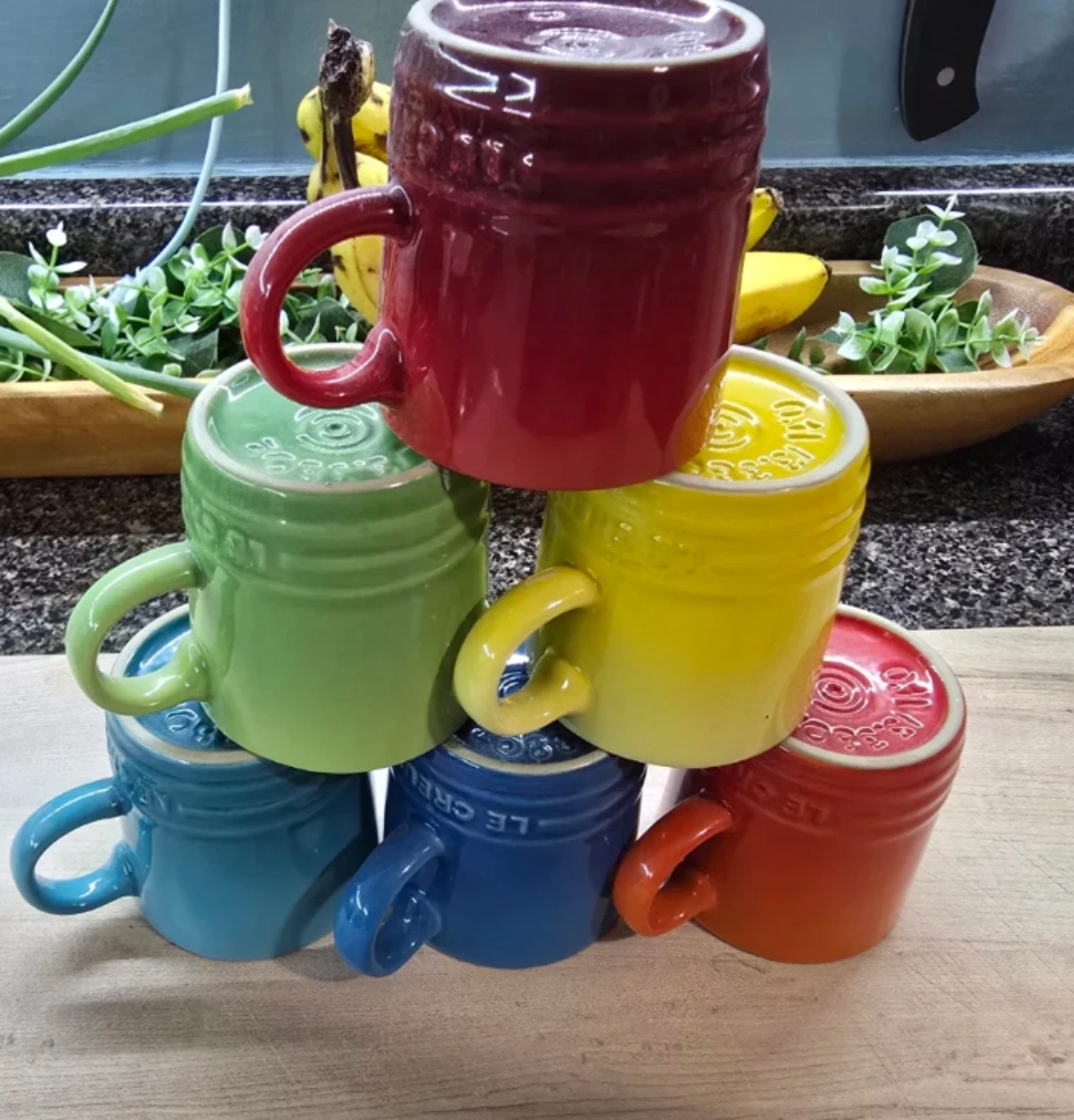 Le Creuset Espresso Stoneware Mugs.