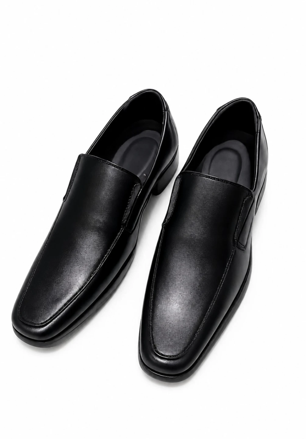 BRAND NEW Men's Black Leather Slip-On Dress Shoes size 12 - photo 2