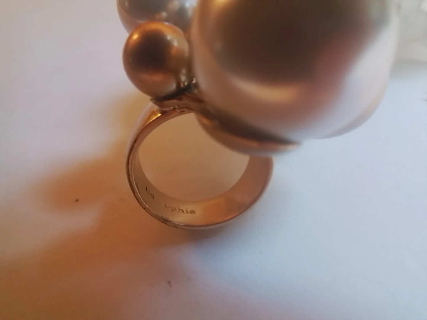 Lia Sophia Pearl and Gold Tone Ring - photo 2
