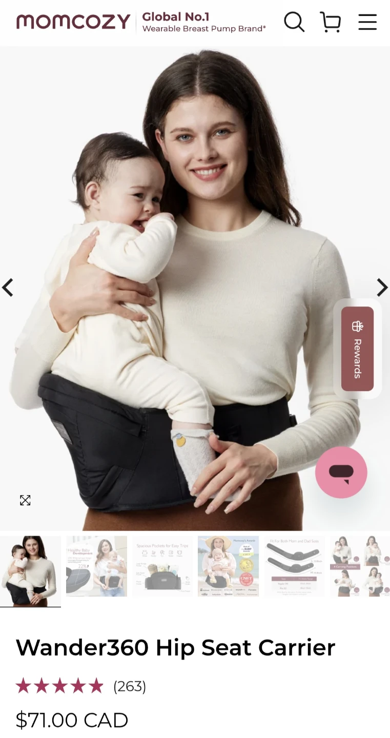 Momcozy hip seat carrier