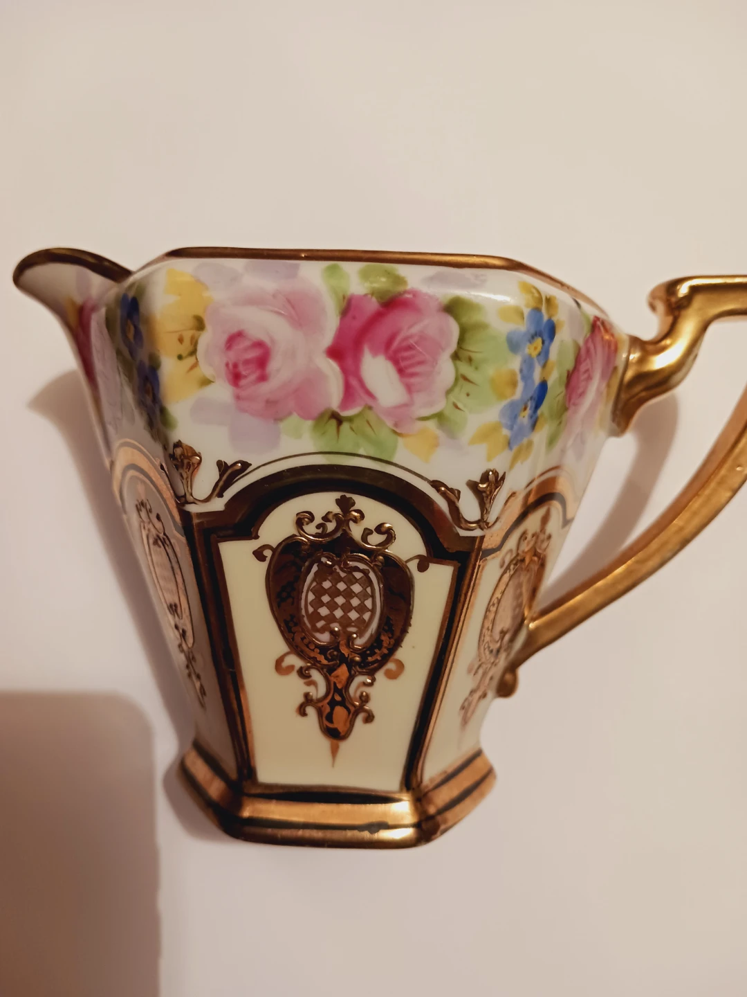 Nippon Hand Painted Floral Porcelain Creamer