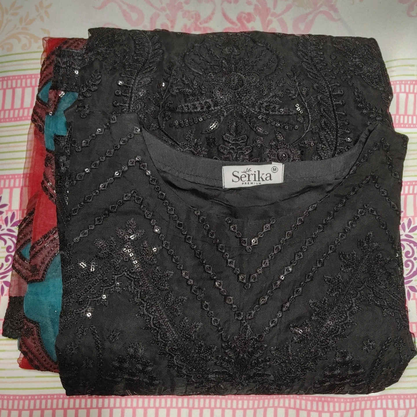 Serika Black Sequined 3-Piece Suit