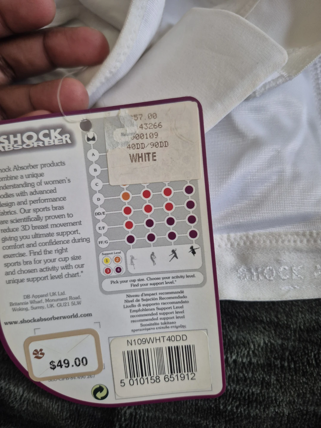 Shock Absorber Sports Bra White 40DD - photo 4