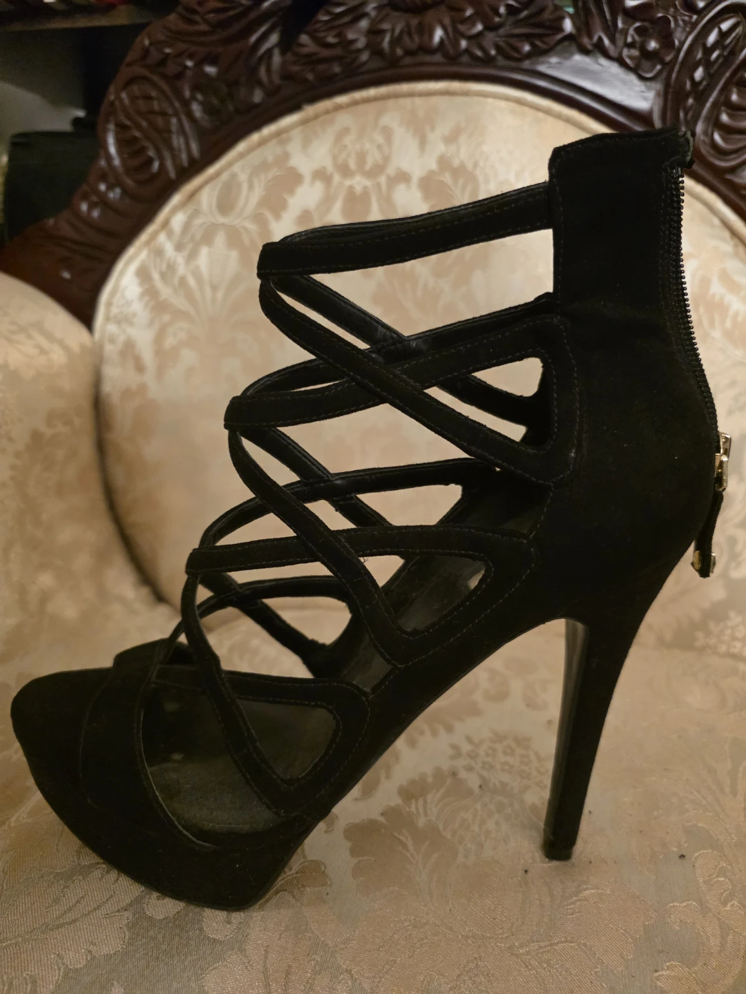Black Strappy High Heel Sandals - photo 2
