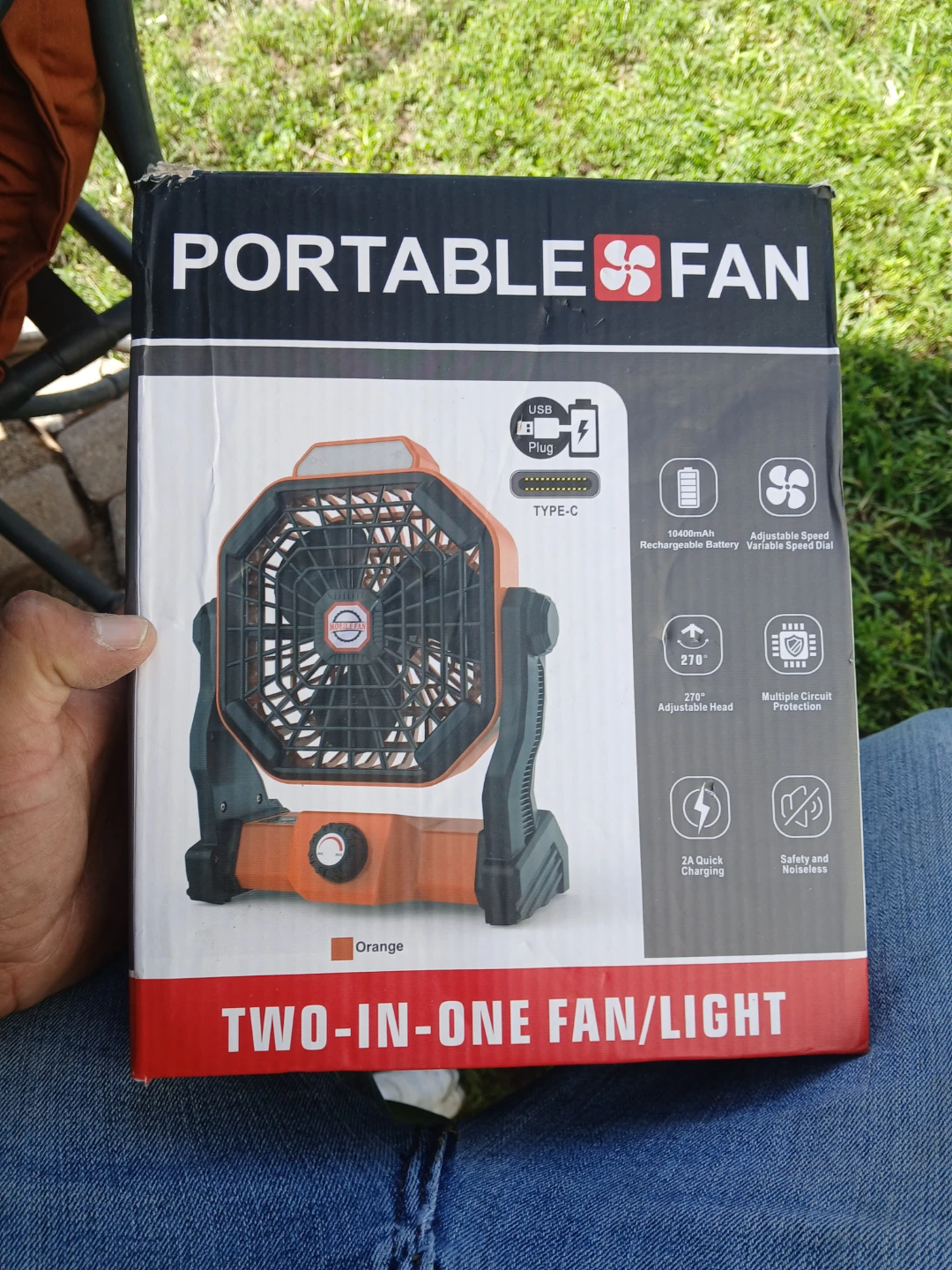 Mobile Fan Two-in-One Fan/Light X20 Orange