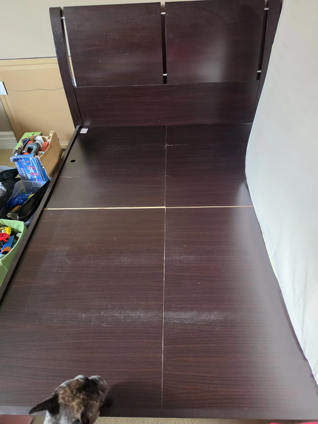 Dark Brown Wooden Bed Frame - photo 2