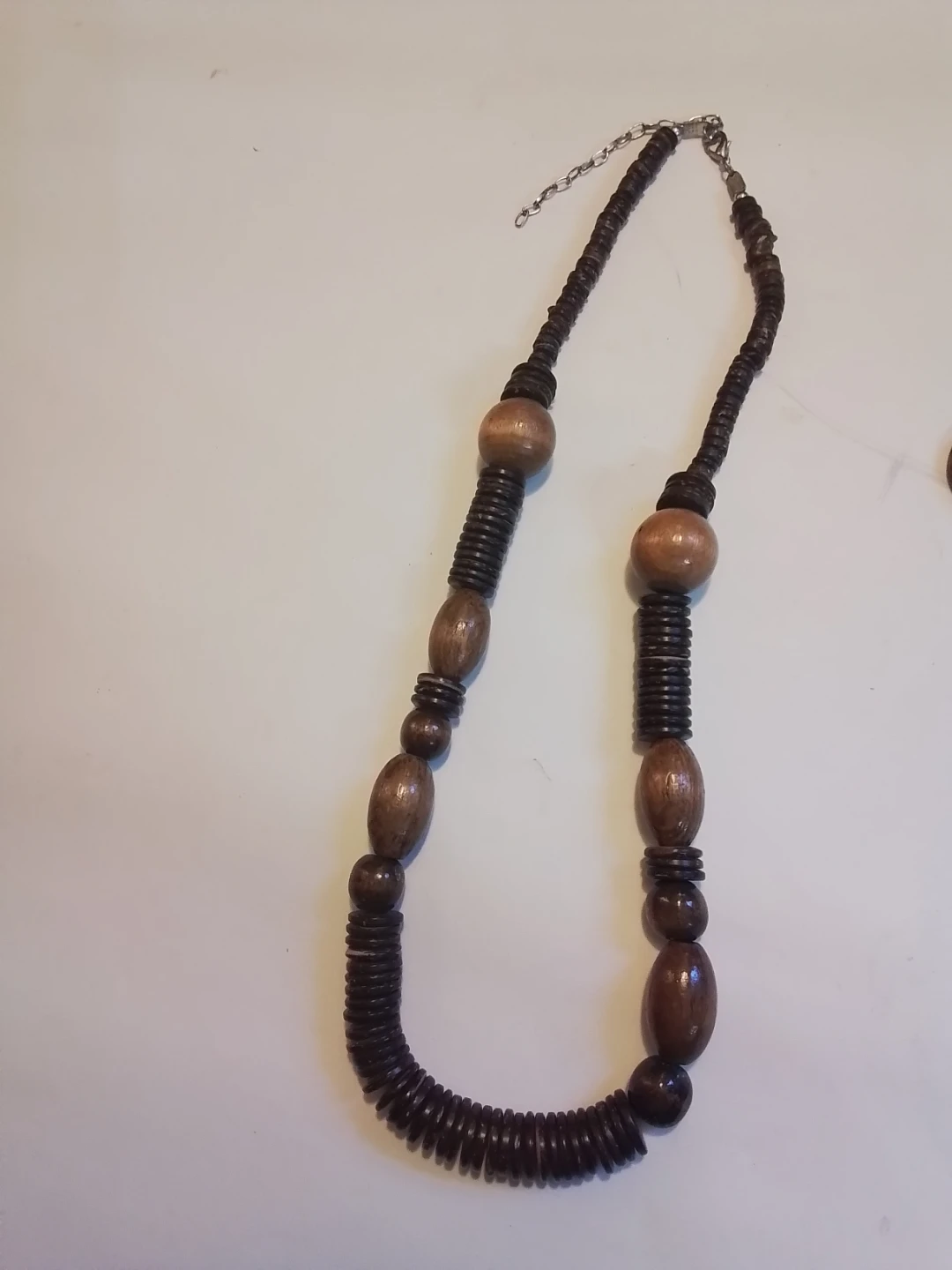 Handcrafted Mixed Wooden Bead & Coconut Shell Strand Necklace