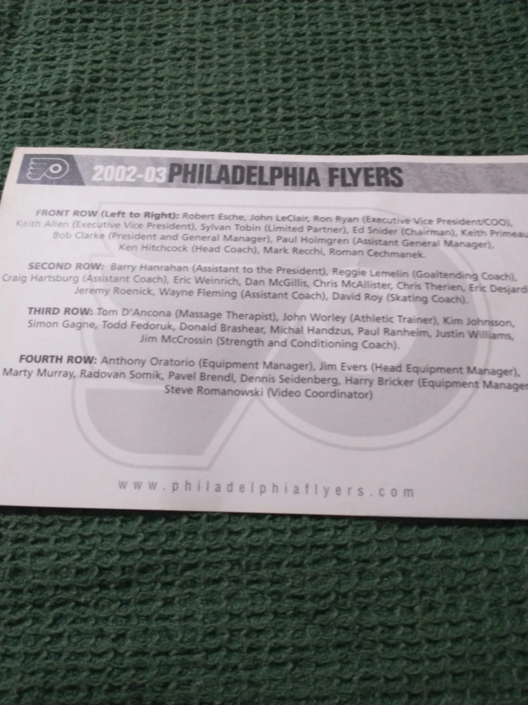 Philadelphia Flyers 2002-03 Team Picture - photo 3