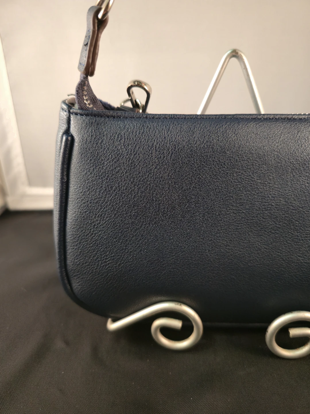 Juicy Couture Navy Blue Velvet Shoulder Bag with Charm - photo 5