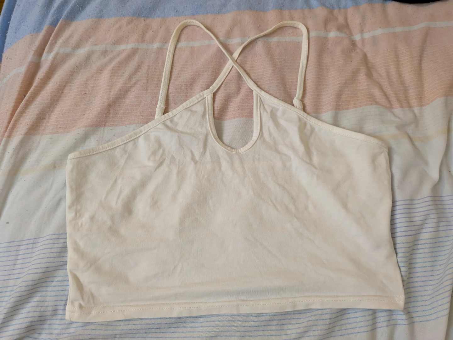 2 for $5 ✨// White Halter Neck Crop Top