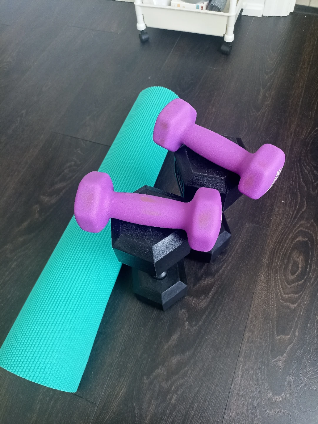 Two 3lb, two 10lb Dumbbells and Yoga Mat - photo 3