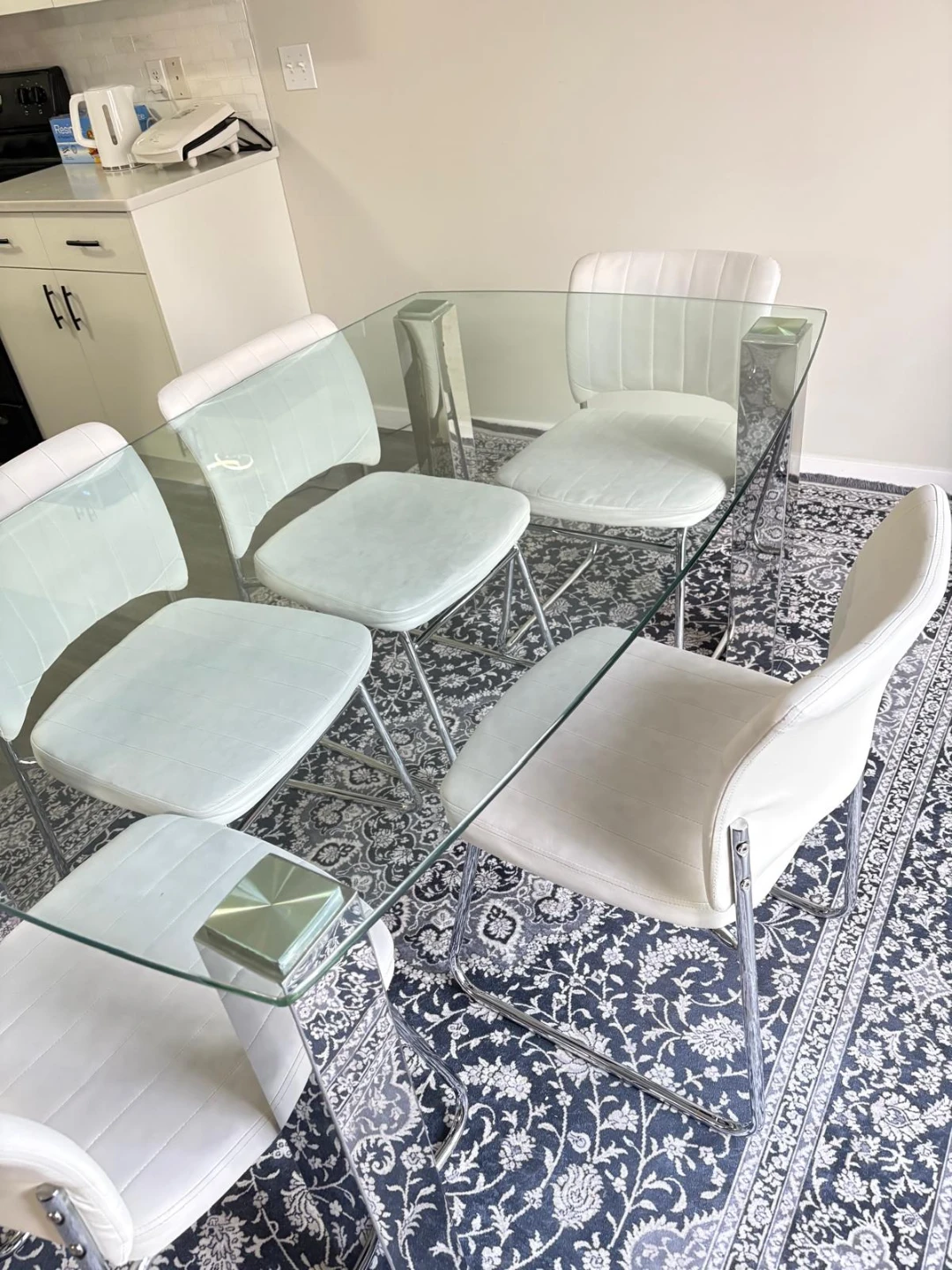 Glass Dining Table Set with 4 Chairs - photo 3