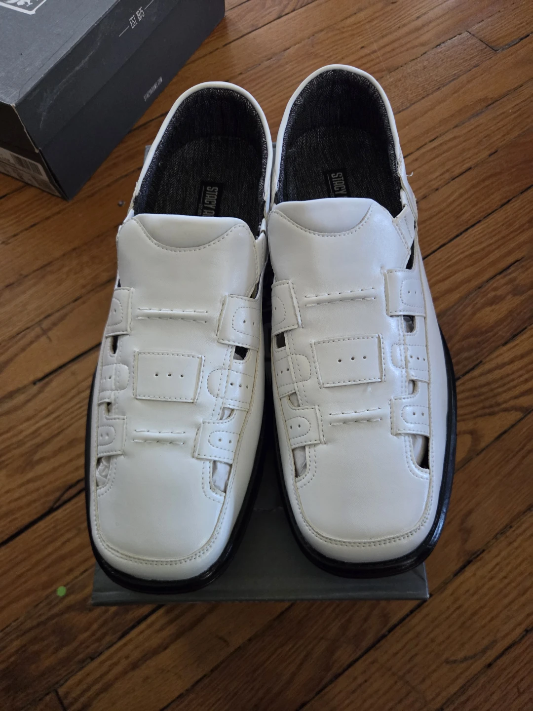 Stacy Adams White Leather Fisherman Sandals Men's Size 10