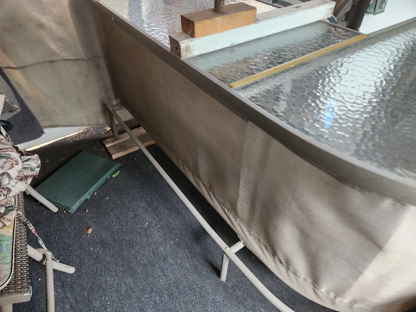 Glass Top Bar Table with Built-in Shelving