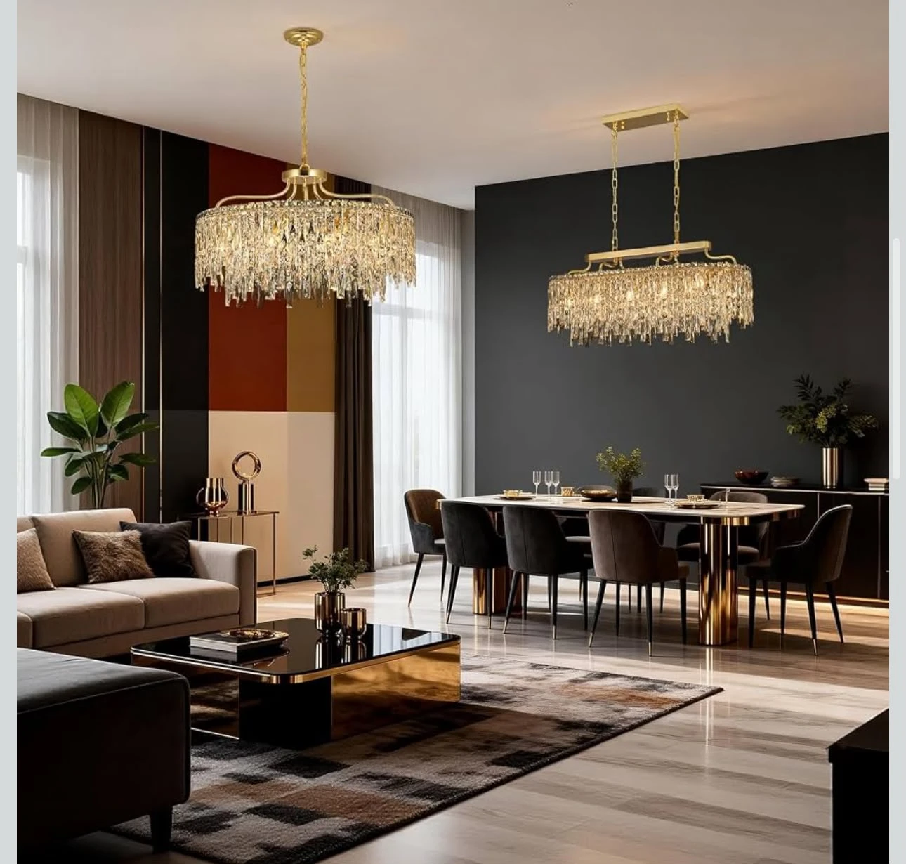 Gold Crystal Chandelier - 28" Diameter - photo 4