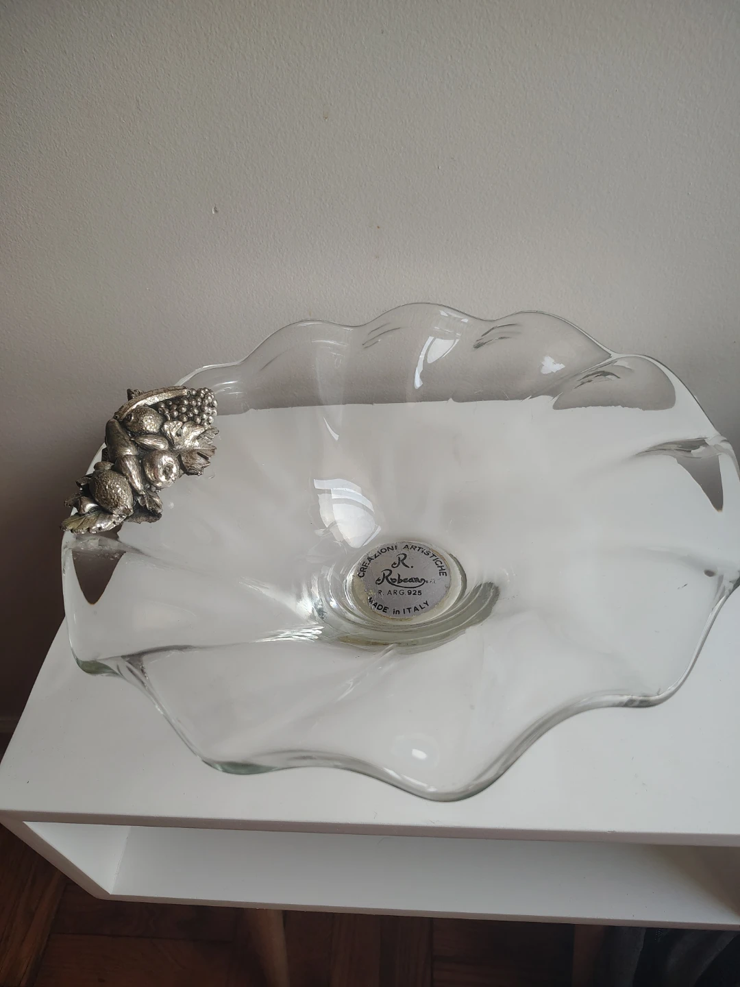 RCR Crystal Artistiche Glass Bowl with Silver Grapes - photo 2