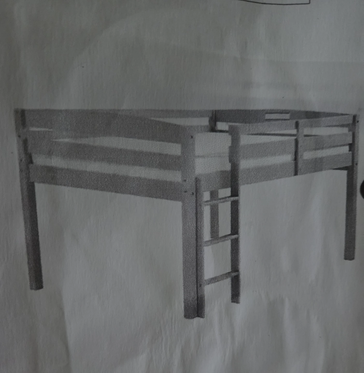 Tribeca grey twin size junior Loft Bed with Ladder