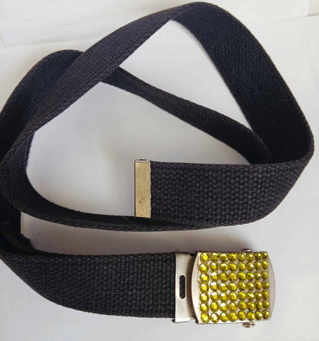Black Canvas Belt with Sparkly Buckle - photo 3