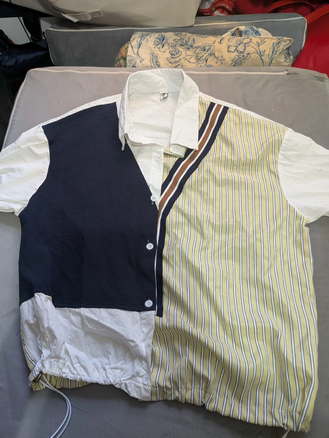 Fashion Colorblock Button-Up Shirt